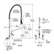 A diagram of a T&S EasyInstall wall mounted pre-rinse faucet with an add-on faucet and hose.