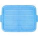 A Vollrath blue plastic lid for a food storage box with raised lines.