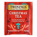 A red Twinings package of 20 Christmas tea bags with white and black text.