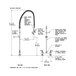 A diagram of a T&amp;S EasyInstall pre-rinse faucet with hose and wall bracket.