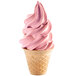 A pink ice cream cone filled with Fabbri Delipaste strawberry flavoring.