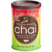 A case of 6 canisters of David Rio Toucan Mango Chai Tea Latte Mix with a bird on the label.