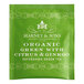 A green Harney & Sons tea packet with white text for organic green citrus gingko tea.