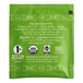 A green Harney & Sons tea packet with white text reading "Organic Green Citrus Gingko" and white text reading "50 Tea Bags"