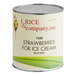 A white #10 can of I. Rice Solid Pack strawberries for ice cream.