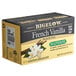 A white box of Bigelow French Vanilla Decaffeinated Tea Bags with a black label.