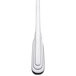 A close up of a Oneida Cityscape stainless steel teaspoon with a white background.