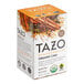 A white box of Tazo Organic Chai Tea Bags.