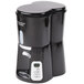 A black Hamilton Beach BrewStation coffee maker with a timer.