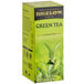 A box of Bigelow green tea bags with a green leaf on a white background.