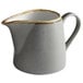 A granite gray Acopa Keystone porcelain creamer with a handle.