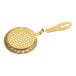 A gold Barfly® Hawthorne strainer with a handle.