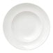 A close up of a Libbey round white porcelain pasta bowl with a round rim.