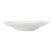 A close up of a Libbey round white porcelain pasta bowl.