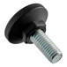 A black round Narvon foot with a screw and nut on it.