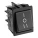 A black Narvon main switch with white text and a white circle.