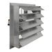 A Canarm stainless steel shutter-mounted exhaust fan with four blades.