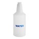 A white plastic spray bottle labeled 'WATER' in blue text.