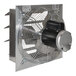 A Canarm metal shutter-mounted exhaust fan with a black motor.