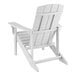 A white Lancaster Table & Seating modern Adirondack chair with armrests.