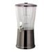 A dark tungsten and stainless steel Service Ideas Elite cold beverage dispenser with a glass infuser tube and lid.