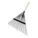 A True Temper leaf rake with a long hardwood and steel handle.