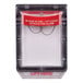 A clear box with a white cover and red label with the words "lift here" over a fire alarm.