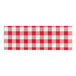 A white background with red gingham Choice paper napkin bands.