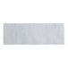 A white rectangular paper napkin band with a blue border.