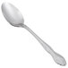A Oneida Rosewood stainless steel oval bowl soup/dessert spoon with a handle.