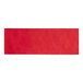 A red rectangular paper napkin band with a white background