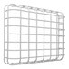 A white wire guard with a metal grid.