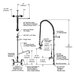 A diagram of a T&S EasyInstall deck mounted pre-rinse faucet with an add-on faucet.