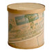 A round brown paper container with a lid and a label for Klein's Real Kosher Vegan Cherry Vanilla Ice Cream.