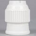 A white plastic Ateco coupler set with a white cap.