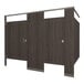 A 3D rendering of a brown Hadrian bathroom stall with two doors.