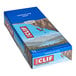 A blue and white box of Clif Bar Chocolate Chip energy bars.