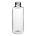 A clear plastic cylinder bottle with a cap.
