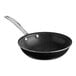 A black Nordic Ware frying pan with a silver riveted handle.