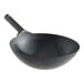 A 14-inch oxidized carbon steel mandarin wok with a single handle.