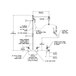 A diagram showing the plumbing for a T&S wall mounted pre-rinse faucet.