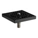 A square black matte stainless steel surface-mount beer drip tray with a built-in rinser and perforated top.