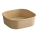 A square kraft paper take-out container with a 32 oz. capacity.