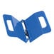 A blue metal Door and Panel Dolly with two handles.