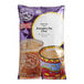 A bag of Big Train Pumpkin Pie Chai Tea Latte mix with a cup of tea on the package.