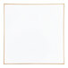 A white square Posh Setting plastic charger plate with a gold border.