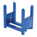 A blue rectangular steel bar cradle with four legs.
