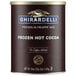 A case of 6 Ghirardelli frozen hot cocoa frappe mix containers.