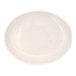 A white Libbey porcelain oval platter with a curved edge.