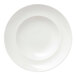A Libbey round white porcelain pasta bowl with a white rim.